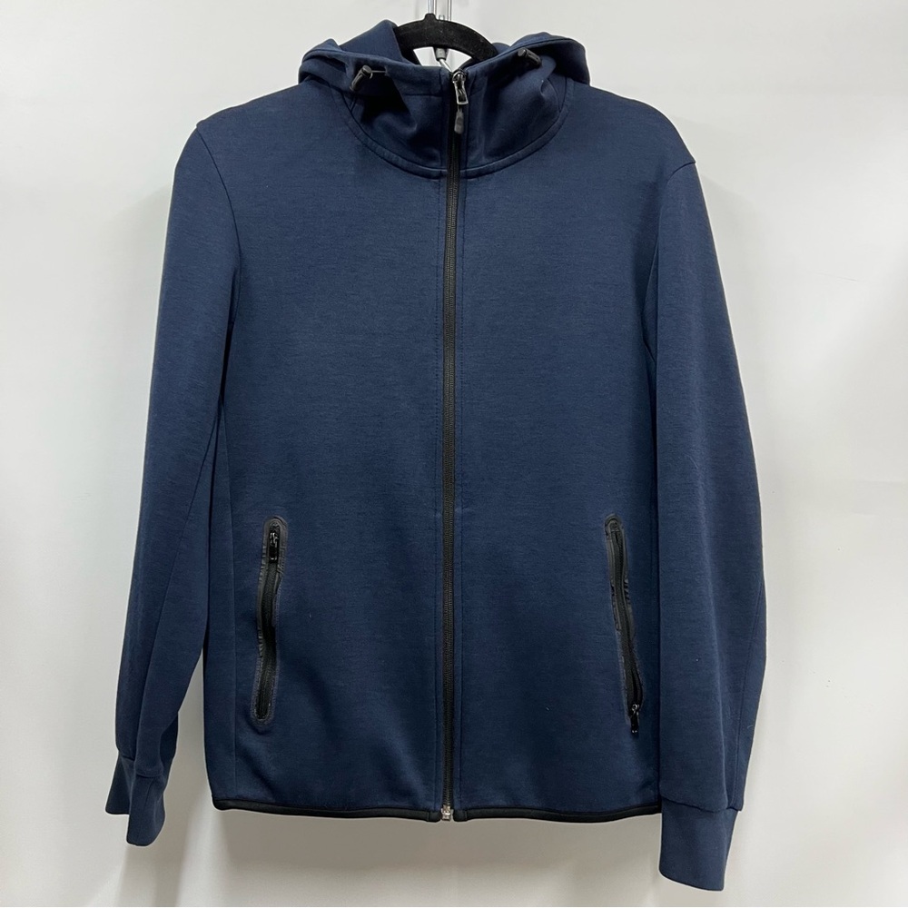 Uniqlo Dark Blue Knit Fabric m dry full zip hoodie